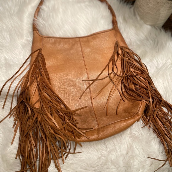 Margot Genuine Leather Fringe Hobo Purse - Picture 4 of 9